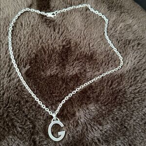 Gucci Silver G Pendant Necklace